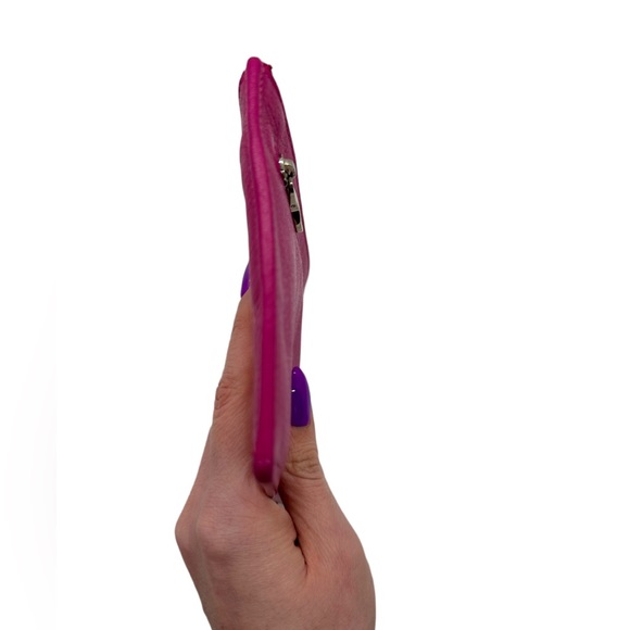 LOEWE LIKE NEW RASPBERRY PINK LEATHER POUCH 6.6 L  x 5 H - Picture 7 of 14